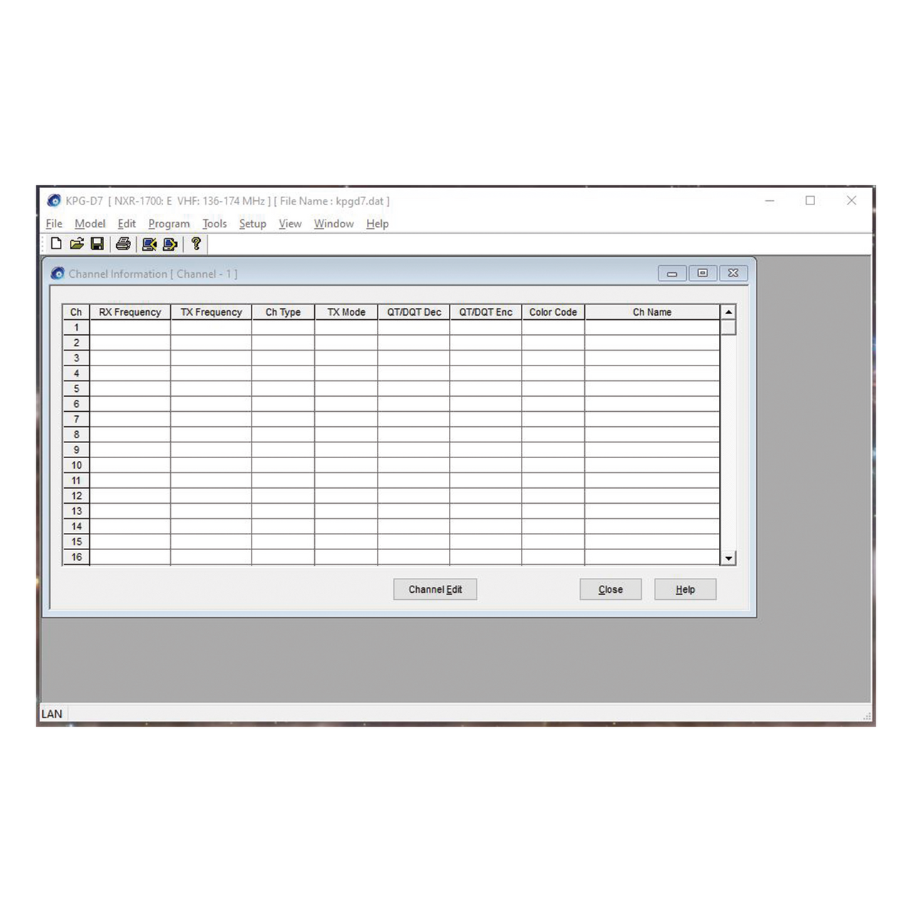 KPG-D7E Software de programación para repetidores NXR-1700 NXR-1800 (serie NX-1000)