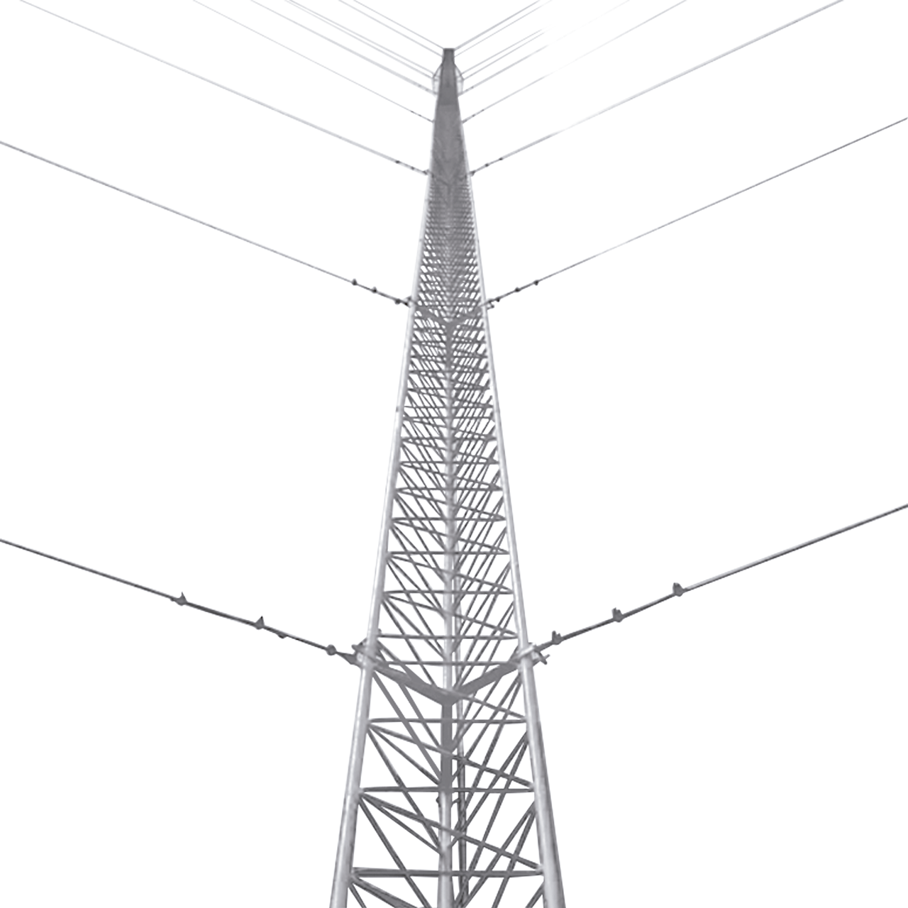 KTZ-30E-021P Kit de Torre Arriostrada de Techo de 21 m con Tramo STZ30 Galvanizado Electrolítico (No incluye retenida).