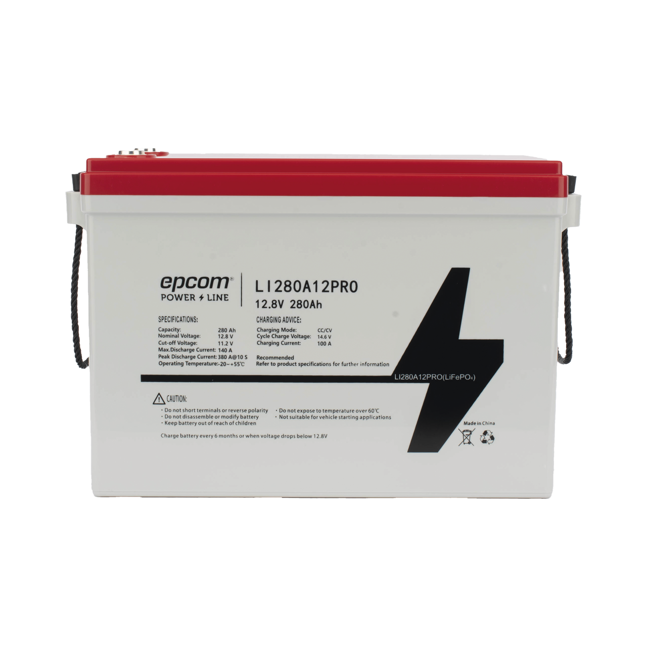 LI280A12PRO Batería de Litio Ciclo Profundo, 12.8 Vcc 280Ah,  6000 ciclos, LiFePO4  , Solar, Marina, Máximo 140 A de Descarga