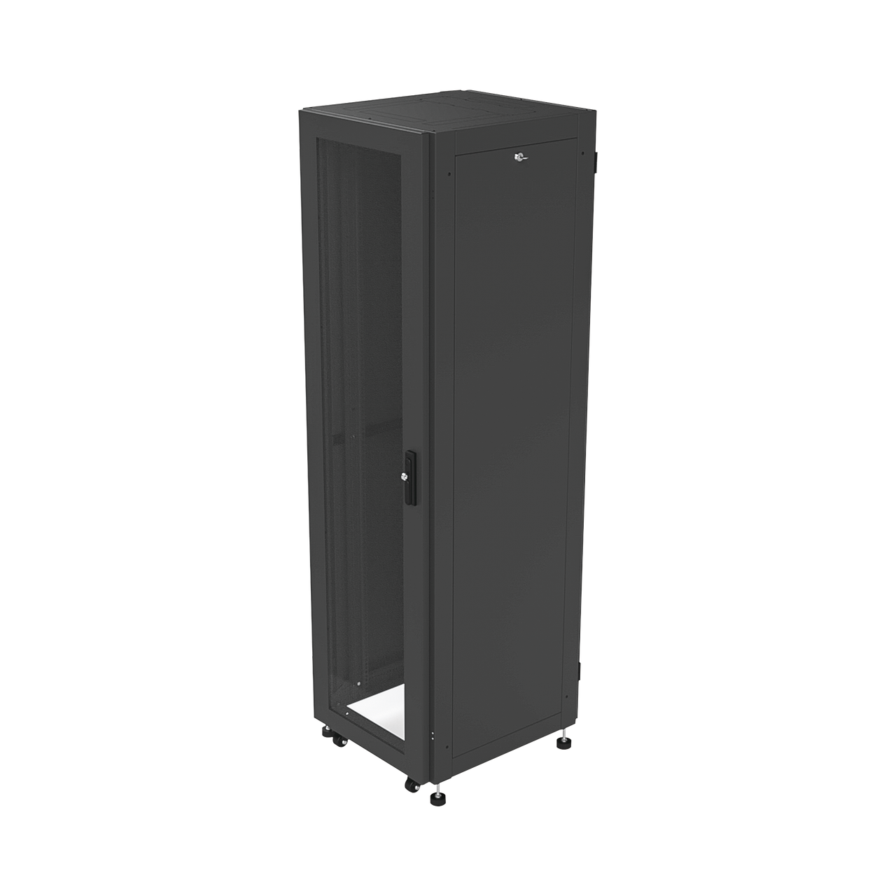 LP-6060-42U-R2 Gabinete para Telecomunicaciones Rack Estándar de 19, 42UR, 600 mm Ancho x 600 mm Profundidad. Fabricado en Acero, Se envía el Gabinete Armado.