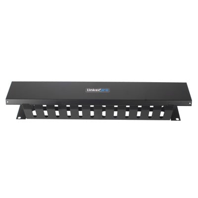 LPCM-042U Organizador de Cables Horizontal de 2U para Rack de 19 con Cubierta Metálica