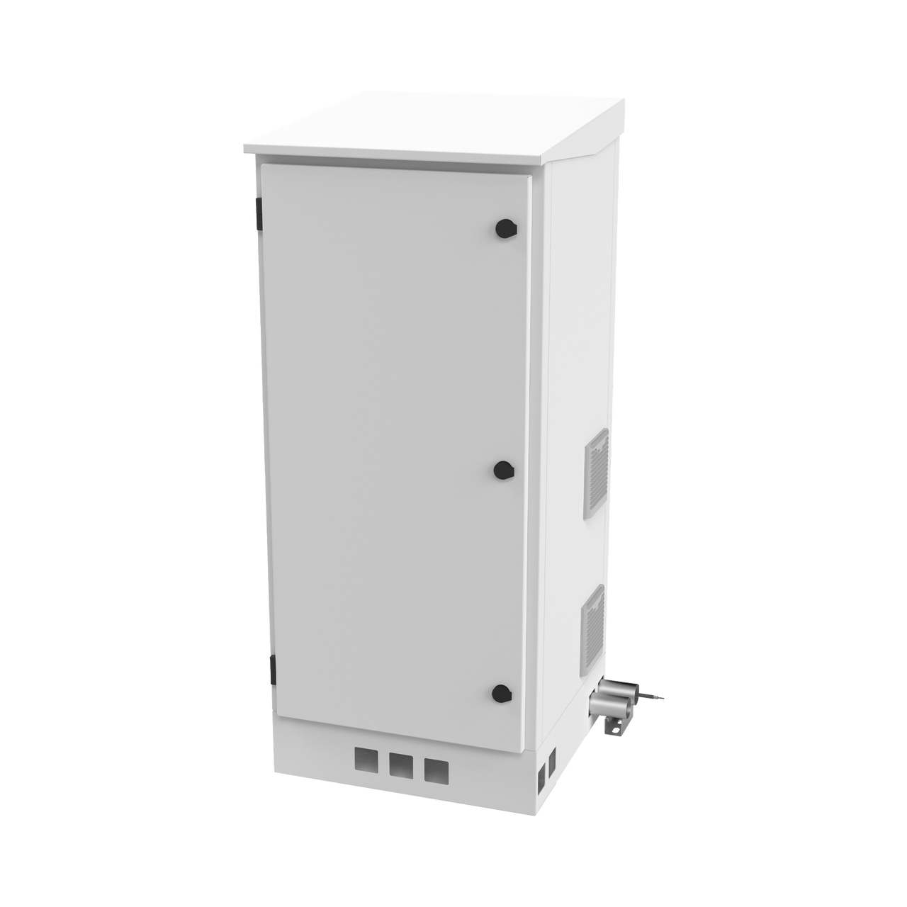 LP-FORTE-16U-BAT Gabinete de Piso para Exterior con Ventiladores y Termostato con Rack de 19 de 16 U + Espacio para Baterías, Se envía el Gabinete Armado.