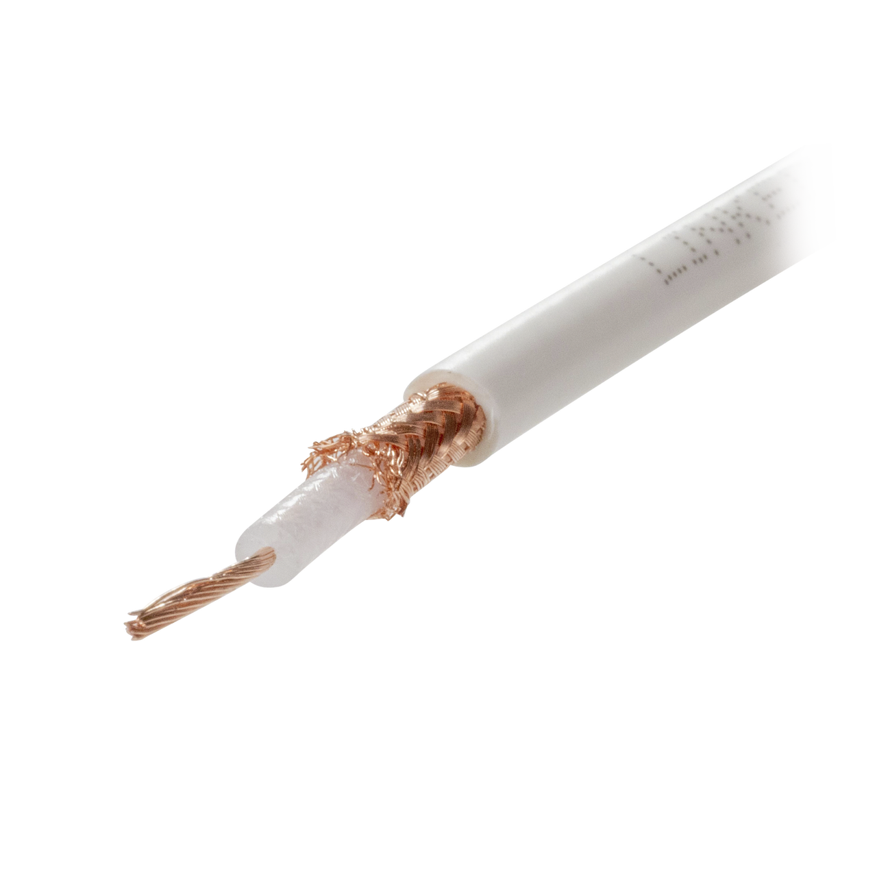 LPRG58AU/100 Carrete de 100 metros de Cable Tipo RG58AU, con Forro Blanco