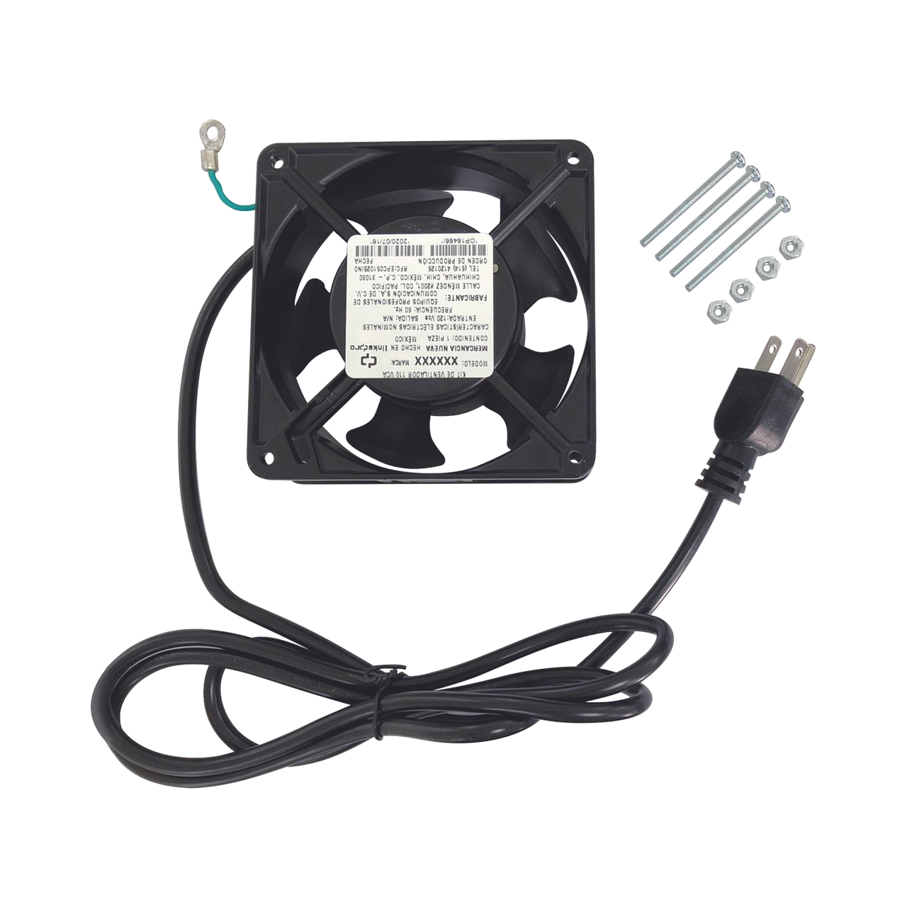 LP-VENT-BASIC Ventilador 110 Vca de 12 x 12 cm con Cable y Clavija