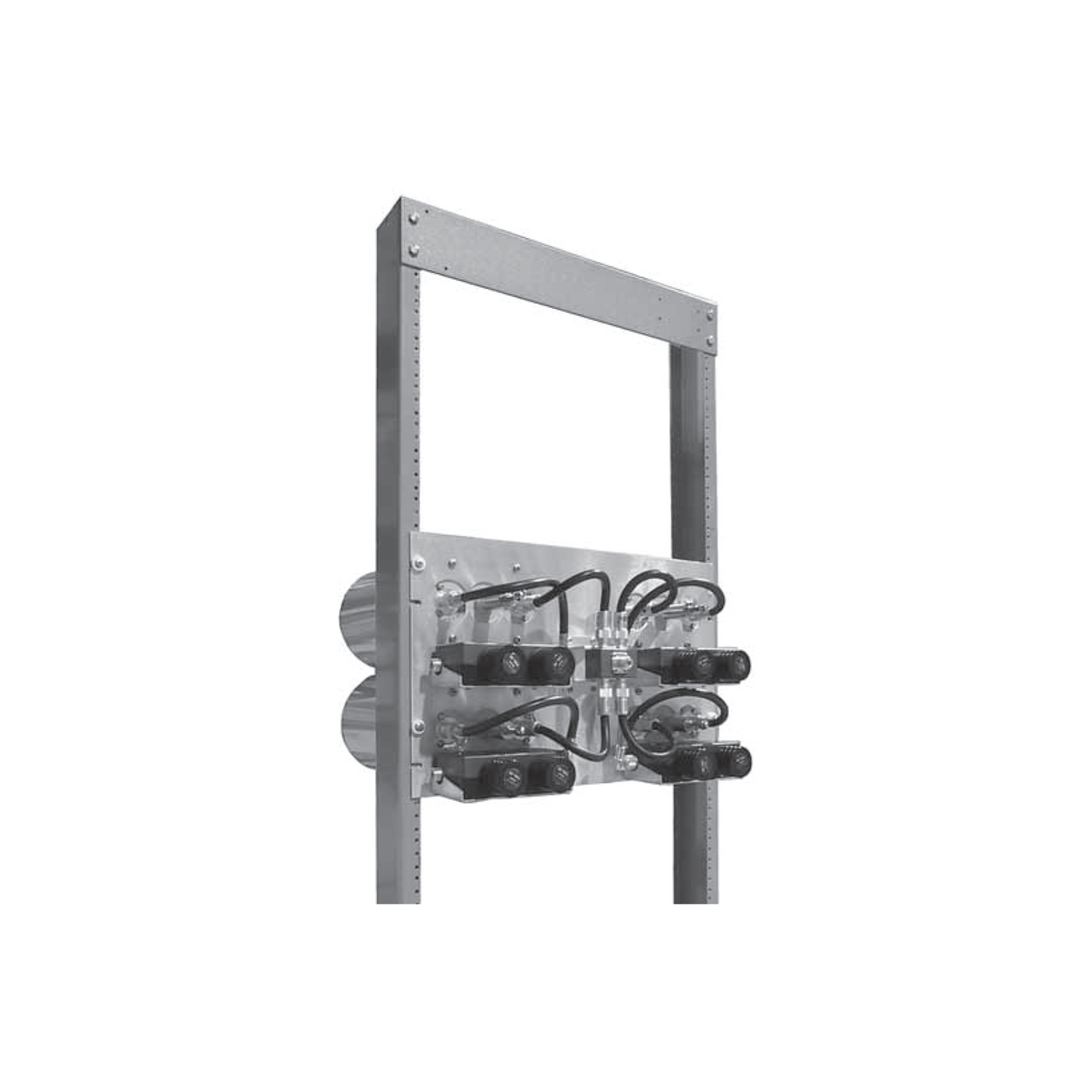 M106-860-4TP Combinador en Panel para Rack 19 851-869 MHz, 4 Canales (6 Diam.) 500 kHz, 100 Watt, N Hembras.