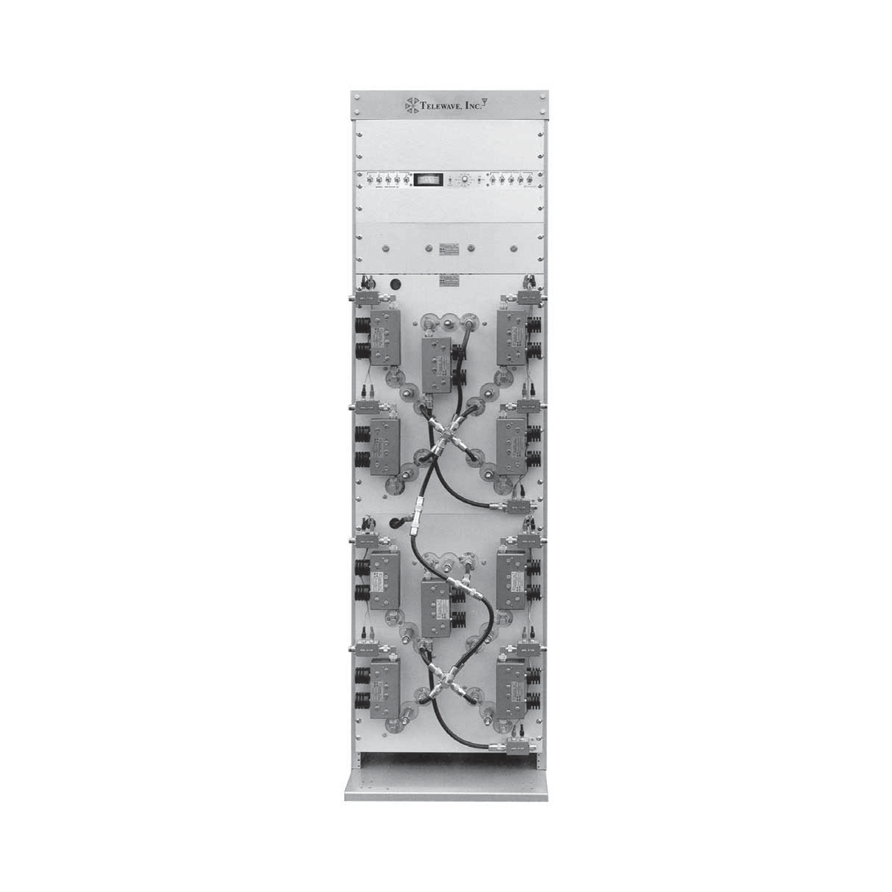 M108-760-9TRM Combinador Panel en Rack 19 de 746-806/ 800-869 MHz, 9 Canales (8 Diam.), 250 kHz, 150 Watt, N Hembras.