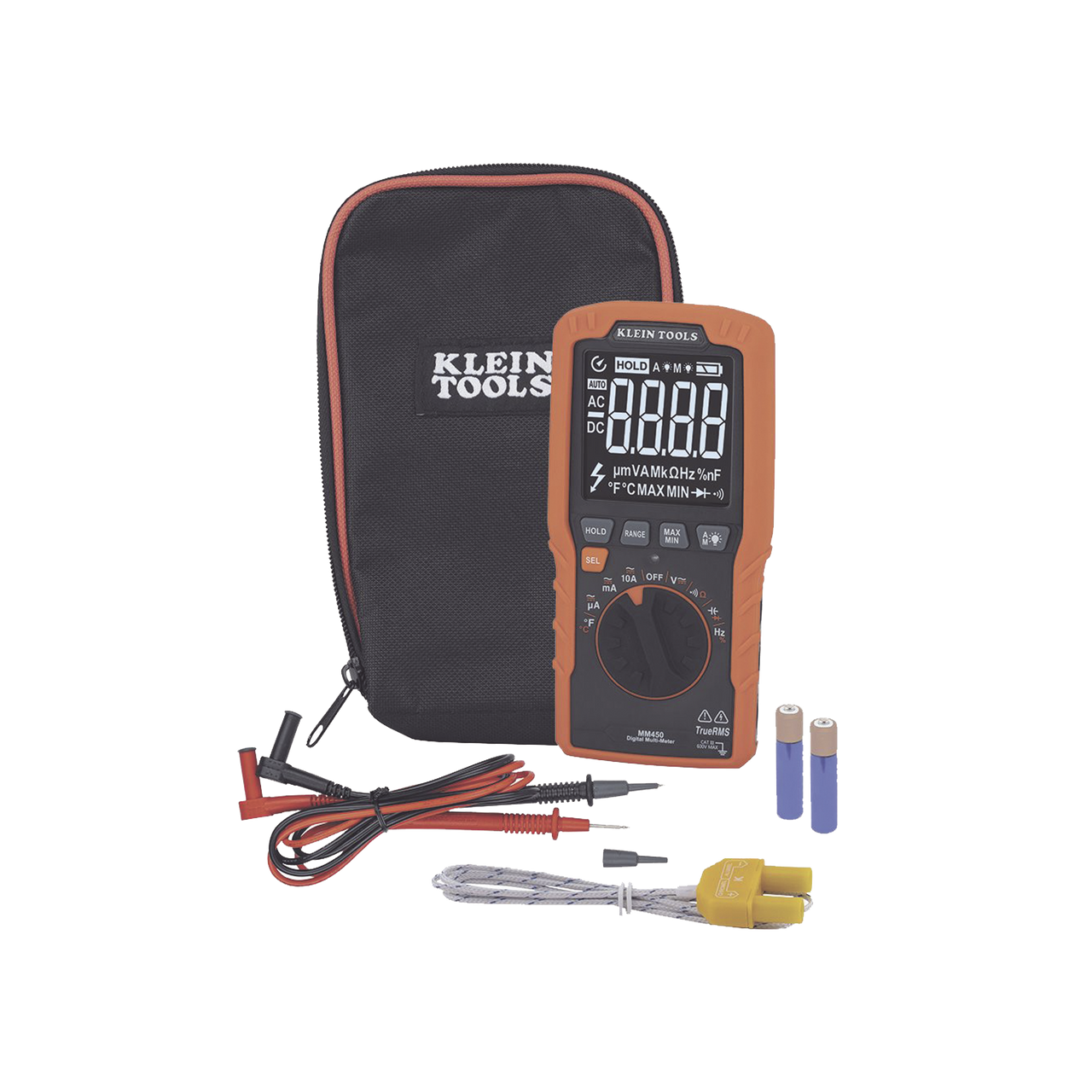 MM450 Multímetro Digital Esbelto de Rango Automático con TRMS 600V y Medición de Temperatura