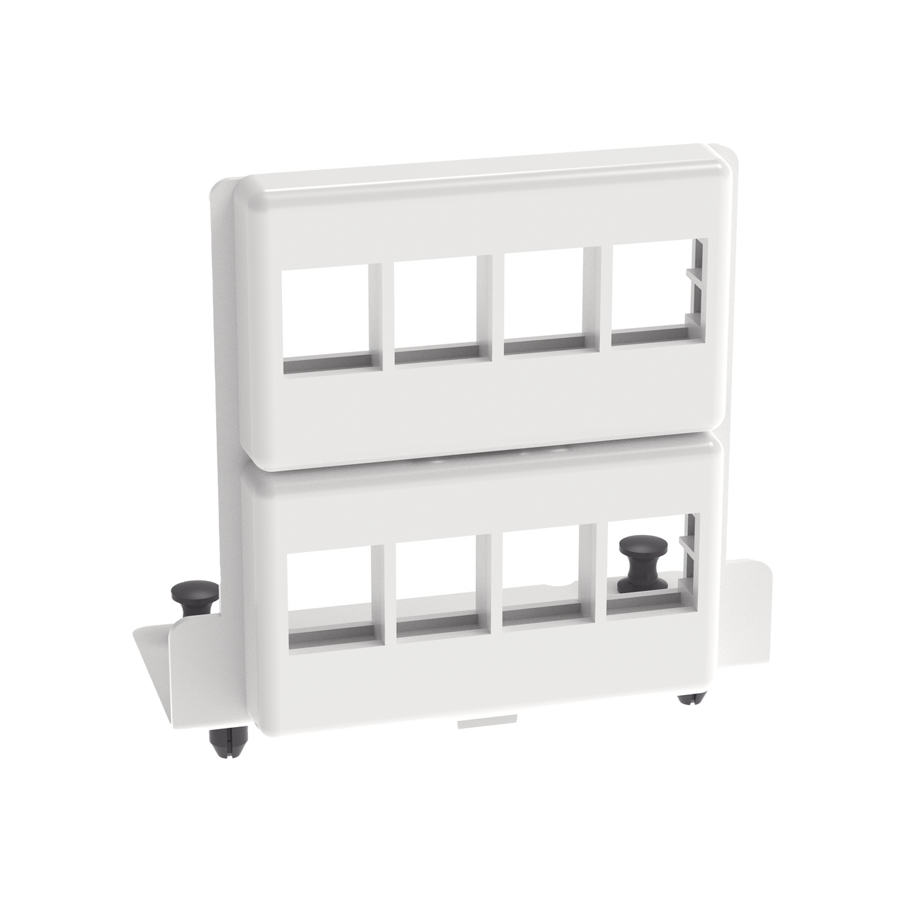 NKMS8PPB Patch Panel de 8 Puertos Keystone, Para Uso con Gabinetes Multipropósito, de Instalación a Presión, Color Blanco