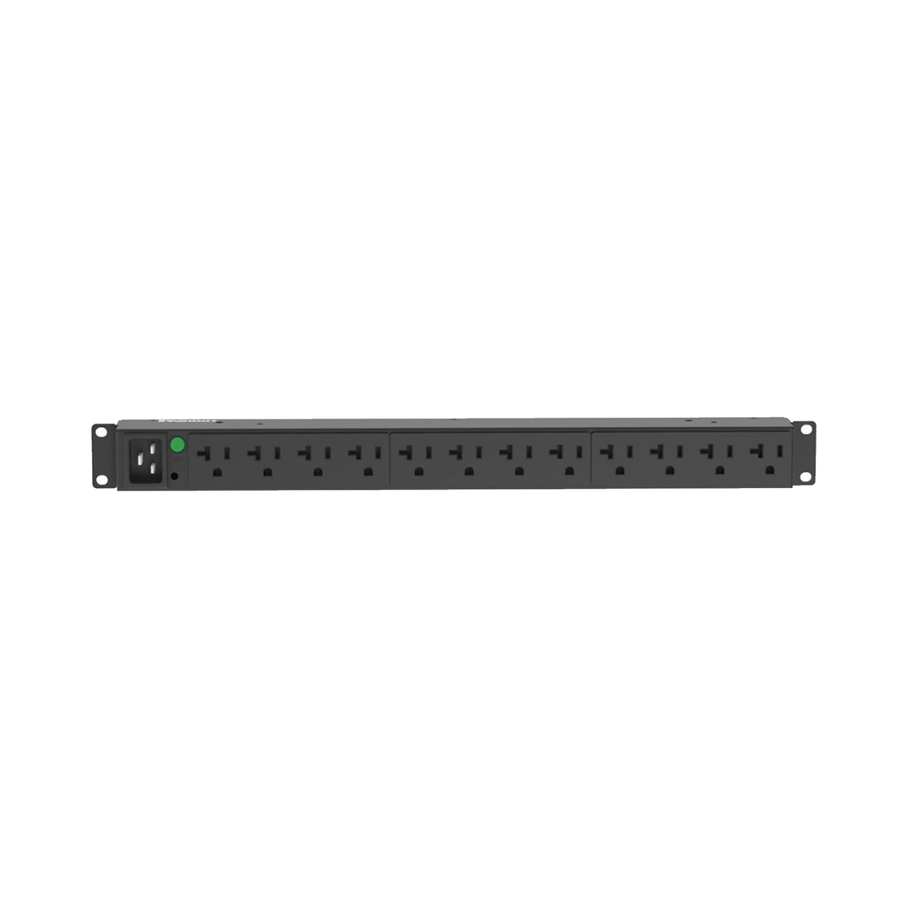 P12B30M PDU Básico para Distribución de Energía, Enchufe de Entrada NEMA L5-20P, Con 12 Contactos NEMA 5-20R, Instalación Horizontal de 19in, 1UR, 20 Amp, 120 Vca