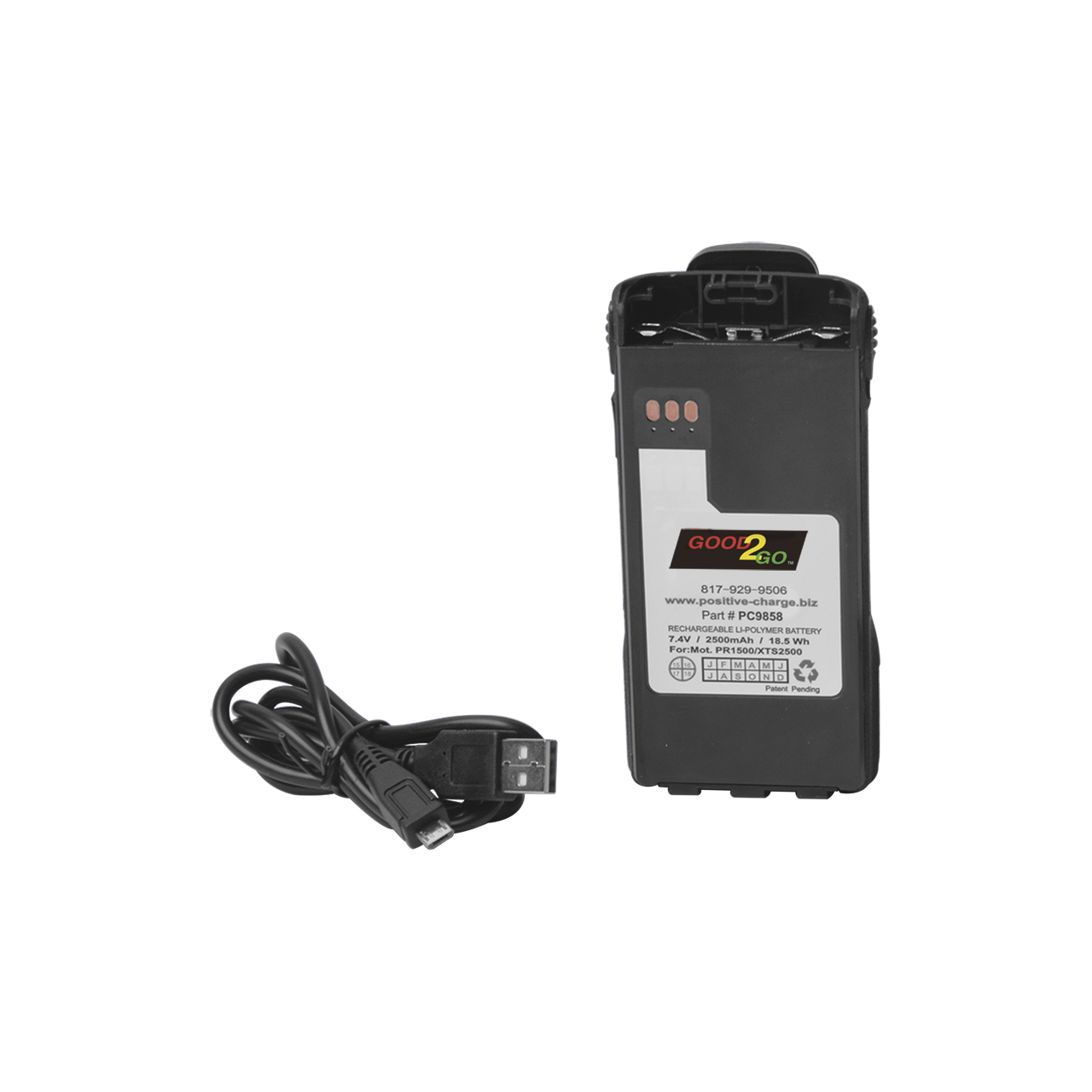 PC-NTN9858 Batería Li-Po 2500 mAh para radios XTS2500/PR1500 con cargador interconstruido