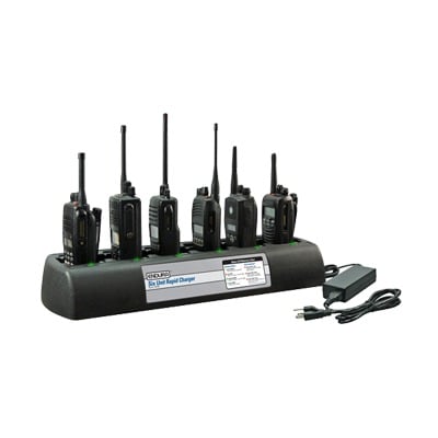 PP-6C-TC508 Multicargador Endura para 6 radios HYT TC508/518/580, para baterías de Ni-MH, Ni-Cd, Li-Ion, LiPo.
