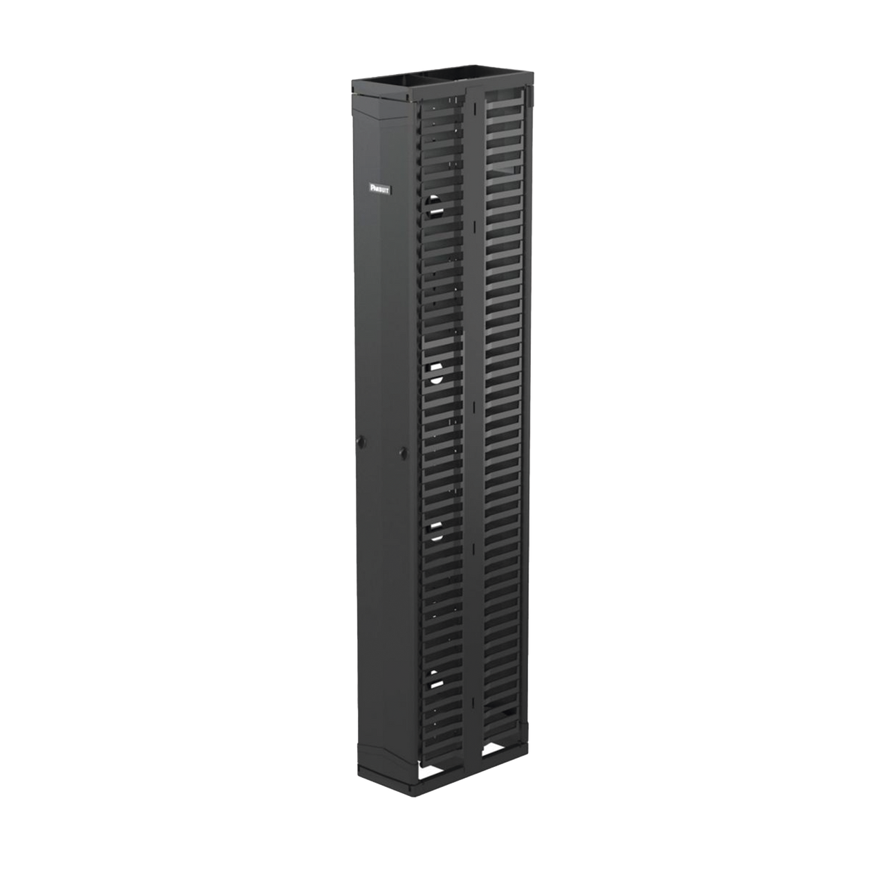 PR2VD10 Organizador Vertical PatchRunner?, Doble (Frontal y Posterior), Para Rack Abierto de 45 Unidades, 10in de Ancho, Color Negro