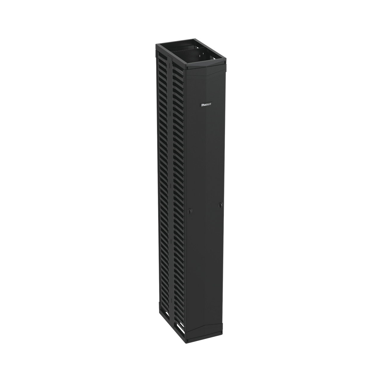 PR2VD12 Organizador Vertical PatchRunner?, Doble (Frontal y Posterior), Para Rack Abierto de 45 Unidades, 12in de Ancho, Color Negro