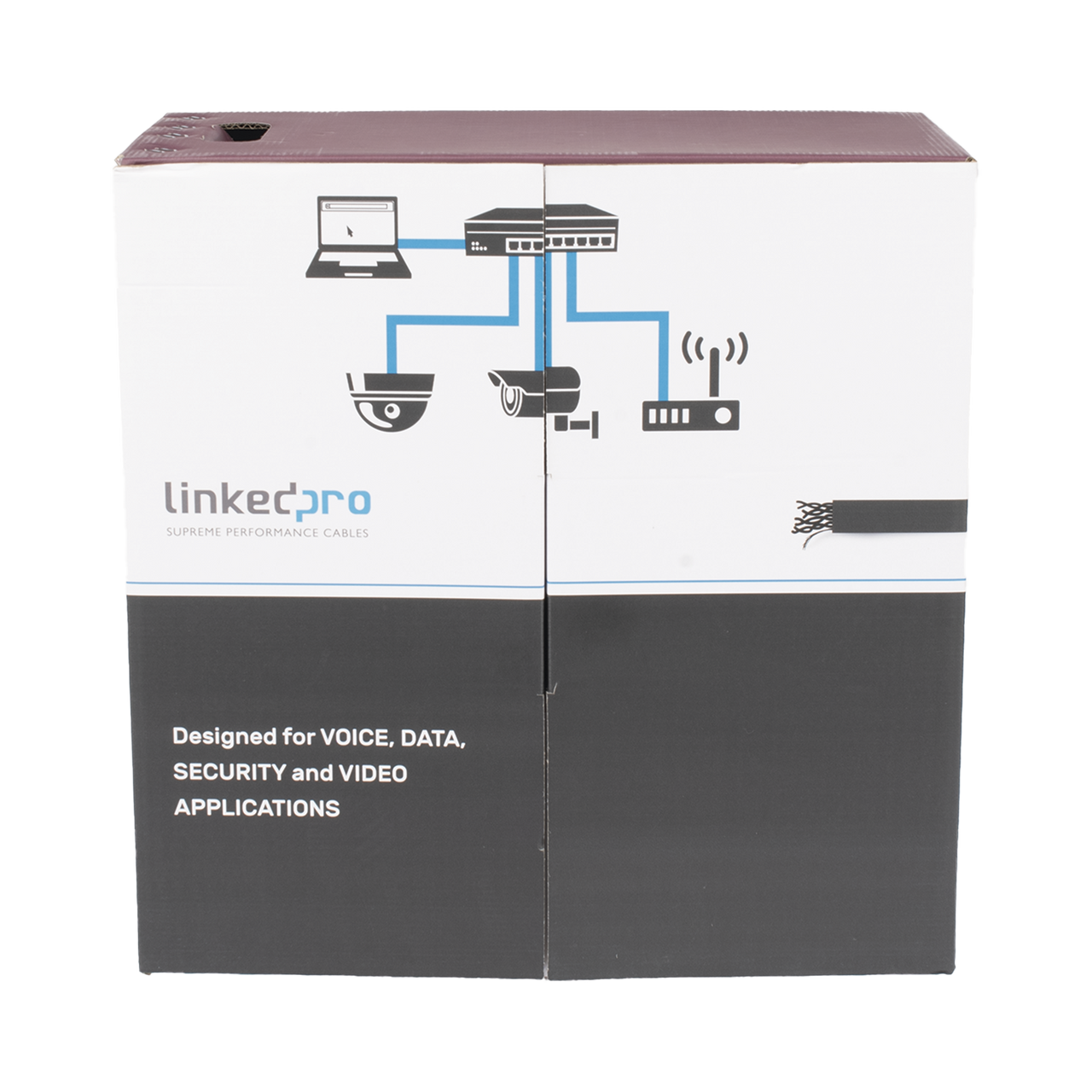 PRO-CAT-5-EXT-LITE-DJ Bobina de Cable UTP 305 m, Cat5e Con DOBLE FORRO, para Exterior, CLIMAS EXTREMOS, Color Negro