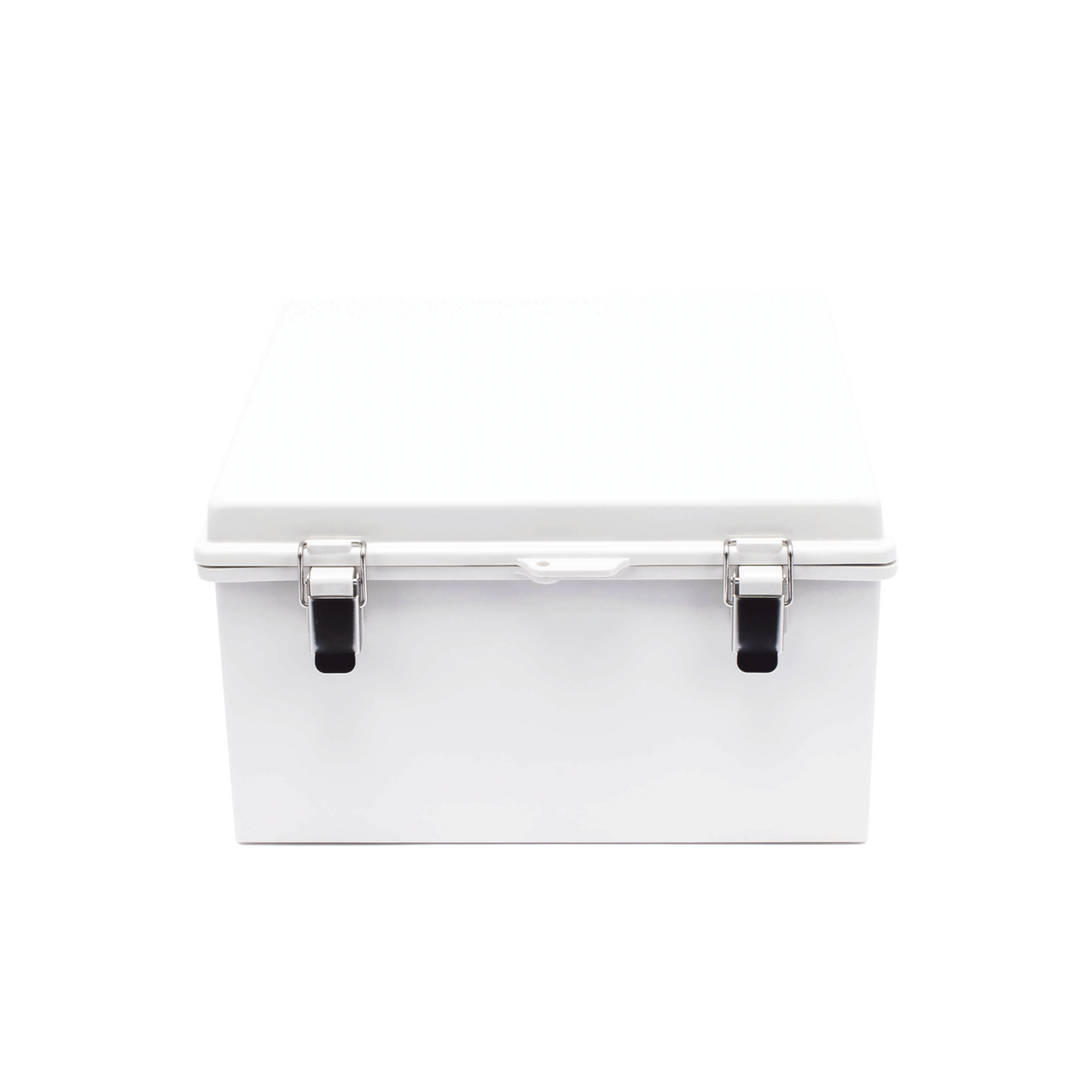 PST-3030-18E Gabinete de Plástico ABS, Uso en Intemperie ip66 (300 x 300 x 180 mm) Cierre por Broche Inoxidable y Permite Cerrado con Candado y Llave (Perno 5mm) No Incluido