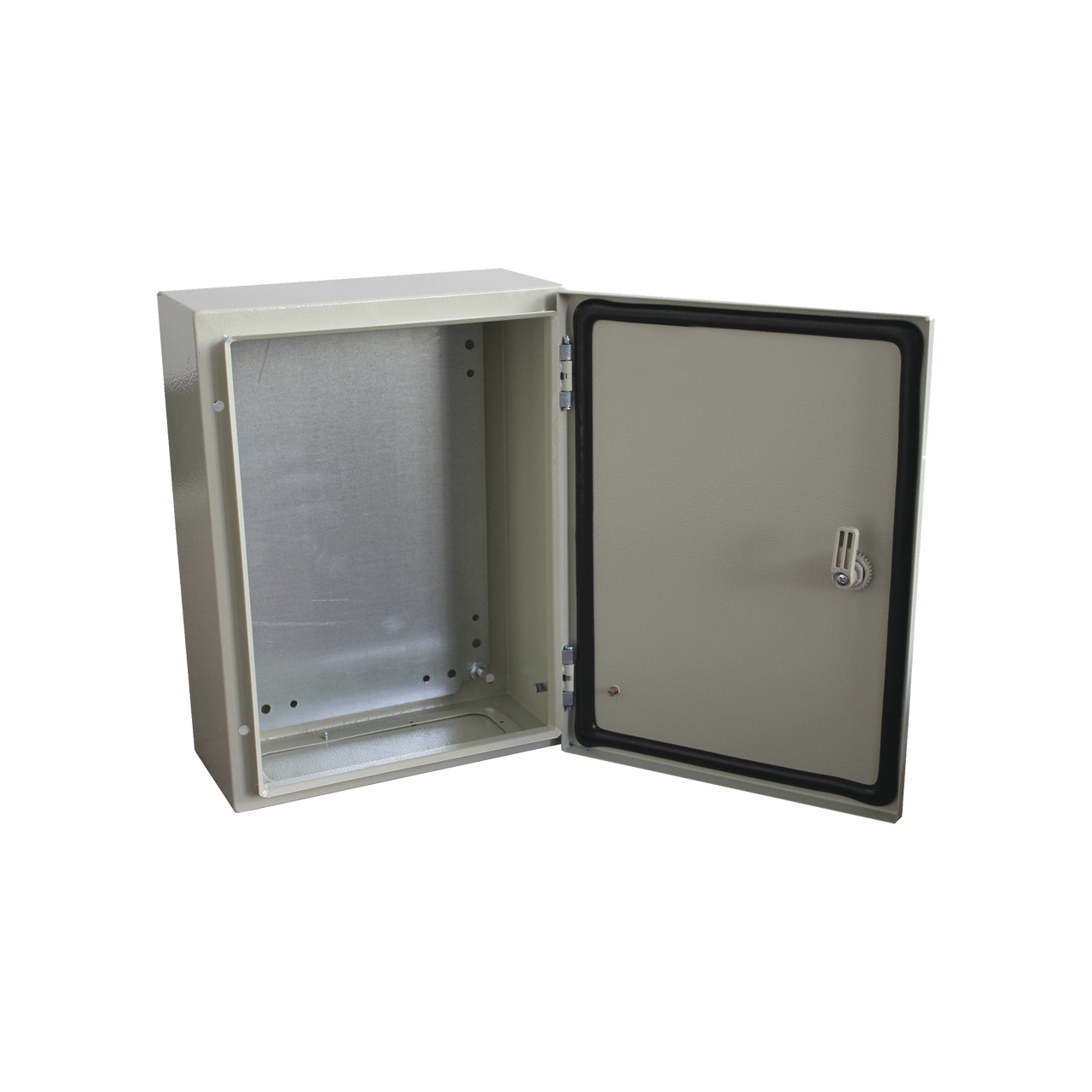 PST-3040-20A Gabinete de Acero IP66 Uso en Intemperie (300 x 400 x 200 mm) con Placa Trasera Interior de Metal y Compuerta Inferior Atornillable (Incluye Chapa y Llave T).