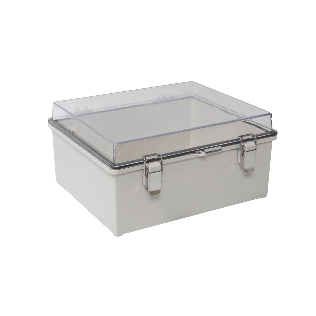 PST-3546-16ET Gabinete Plástico ABS, Puerta Transparente, Uso en Intemperie (350 x 460 x 160 mm) Cierre por Broches Inoxidables y Permite Cerrado con Candado y Llave (Perno 5mm) No Incluido