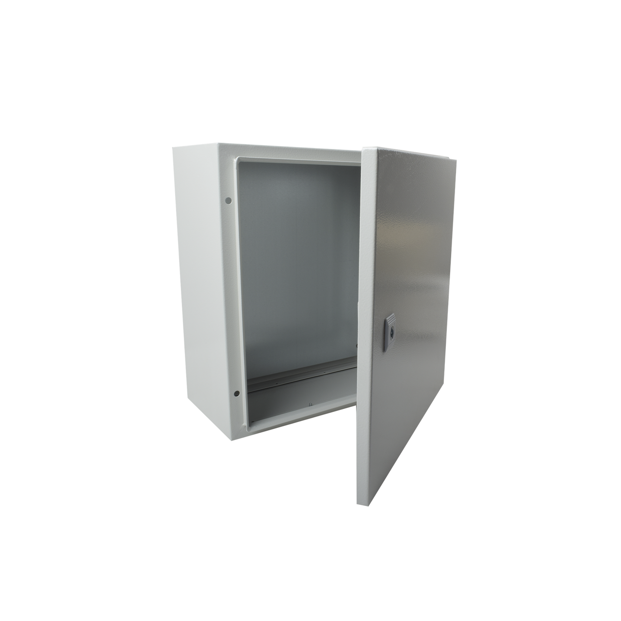 PST-4040-20A Gabinete de Acero IP66 Uso en Intemperie (400 x 400 x 200 mm) con Placa Trasera Interior de Metal y Compuerta Inferior Atornillable (Incluye Chapa y Llave T).
