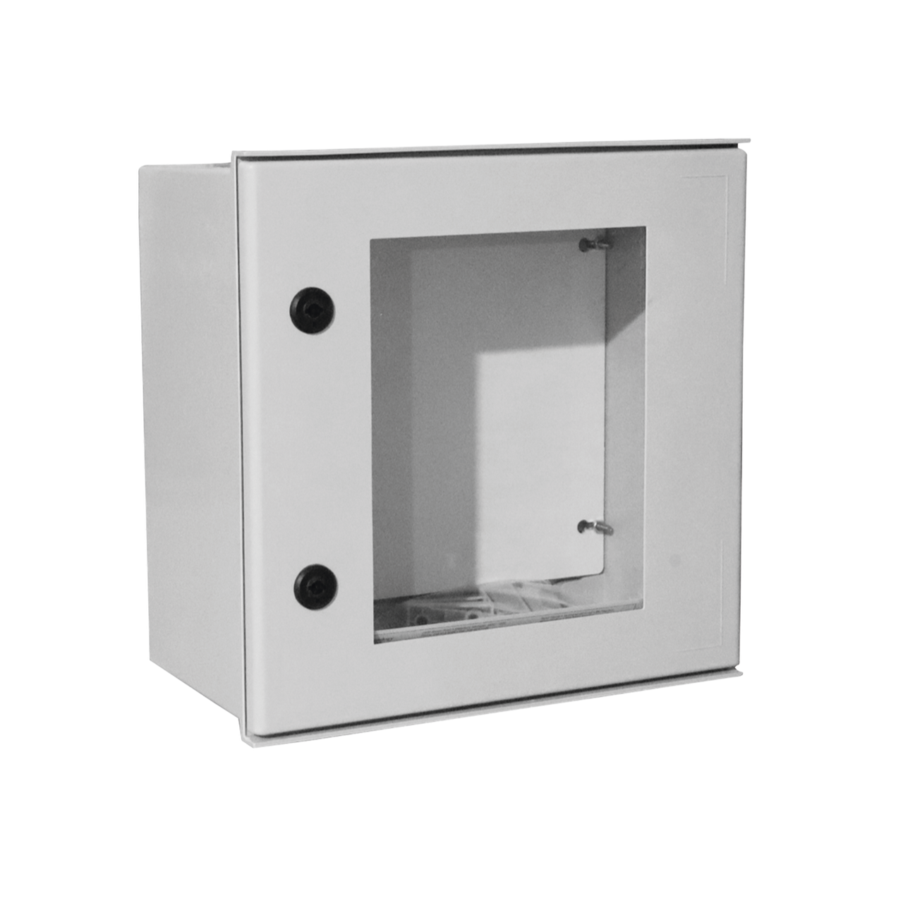 PST-4040-20PT Gabinete de Poliéster IP65 Puerta Transparente, Uso en Intemperie (400 x 400 x 200 mm) con Placa Trasera Interior de Plástico (Incluye Chapa y Llave).