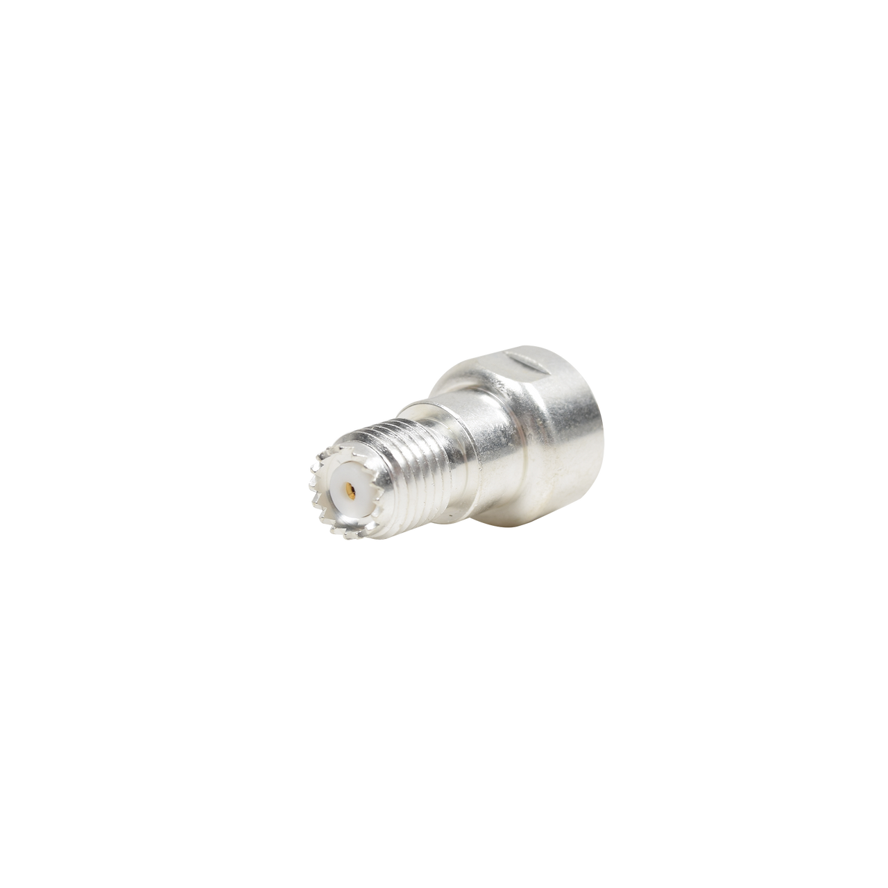 PT-4000-008 Adaptador UNIDAPT Hembra a Mini-UHF Hembra. Plata / Oro / Teflón.