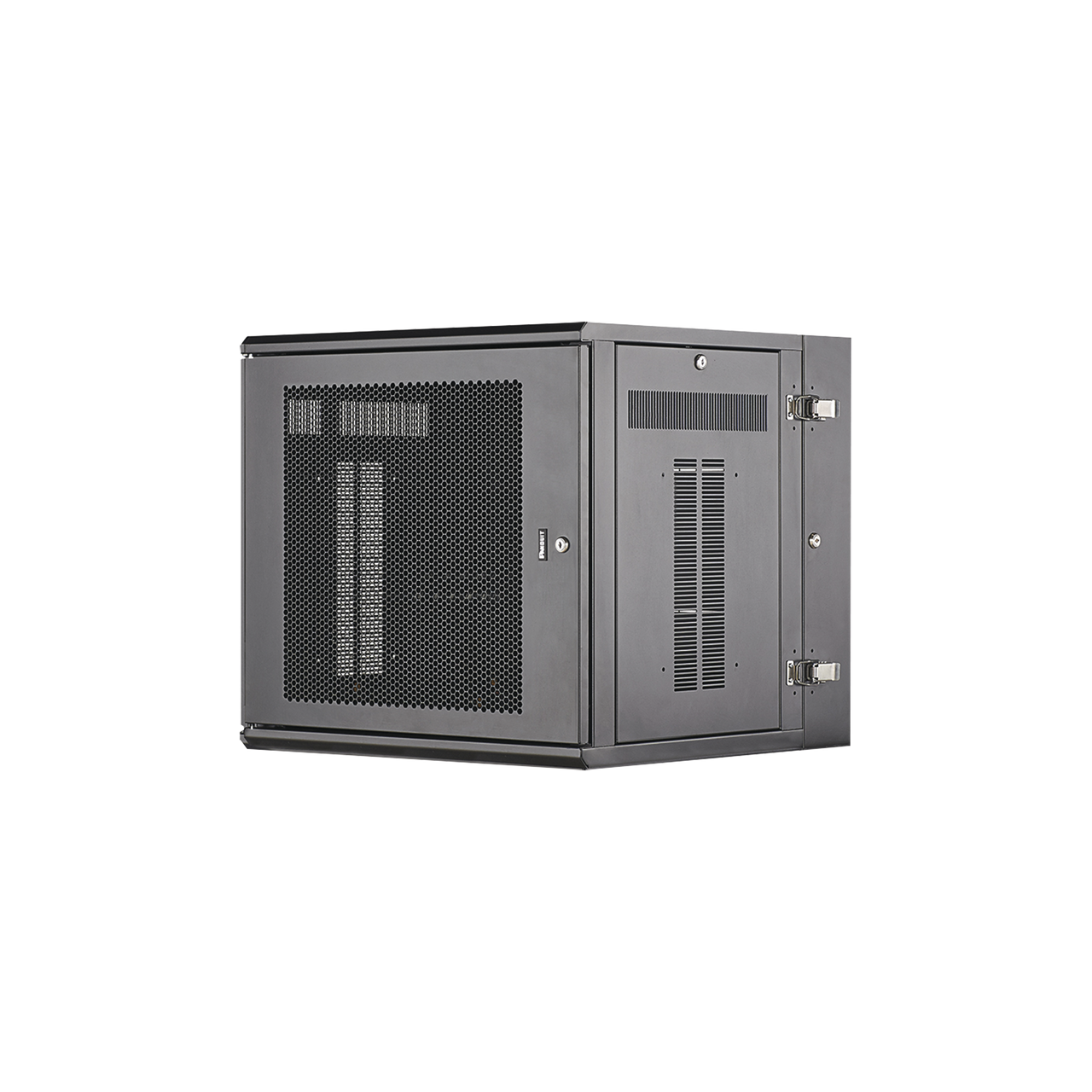 PZWMC12P Gabinete PanZone de Montaje en Pared, de 19in, Puerta Ventilada, 12 UR, 635mm de Profundidad, Color Negro