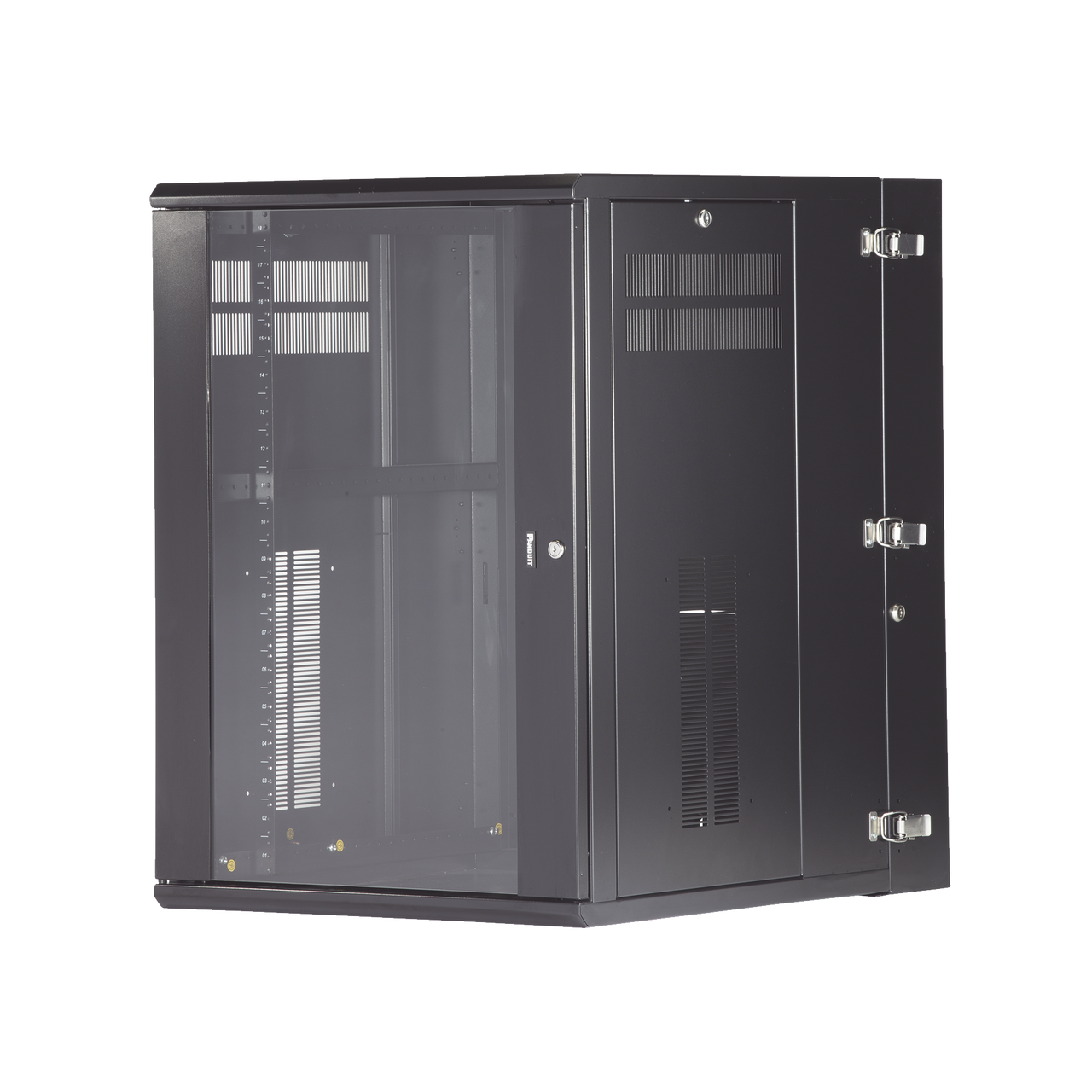 PZWMC1830W Gabinete PanZone de Montaje en Pared, de 19in, Puerta con Ventana de Seguridad, 18 UR, 762mm de Profundidad, Color Negro