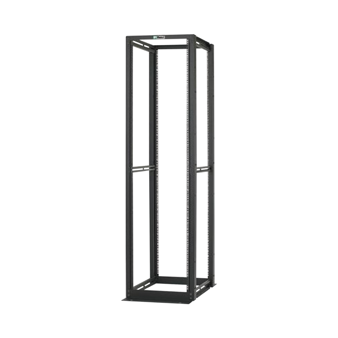 R4P Rack de Cuatro Postes Estándar de 19, Rieles Numerados y Roscados #12-24, Profundidad Máxima de 30 in, 45 Unidades de Rack, Color Negro
