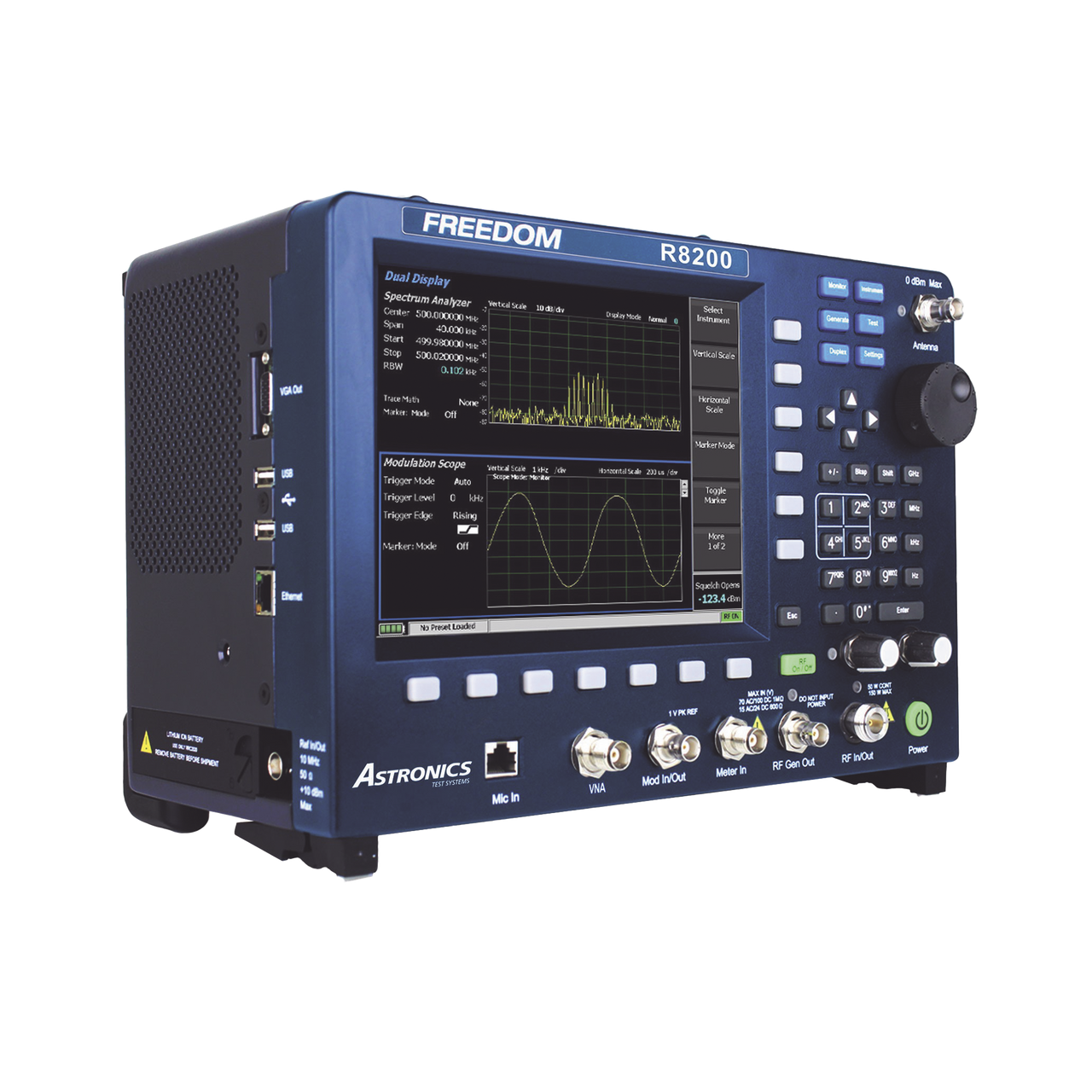 R8200 Analizador Profesional para Sistemas de Radiocomunicación Ultra Portátil, 250 kHz-1 GHz.