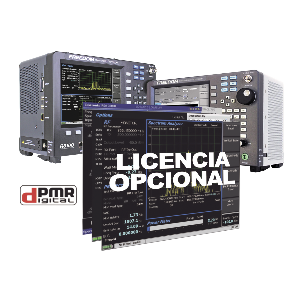 R8-DPMR Opción de Software para prueba dPMR (Radio Móvil Privado Digital) en R8000 / R8100.