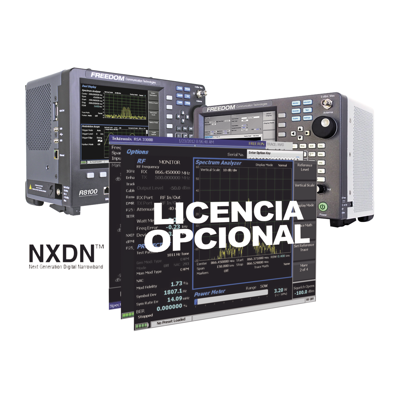 R8-NXDN Opción de Software para prueba de Sistemas con Protocolo NXDN en R8000 /R8100.
