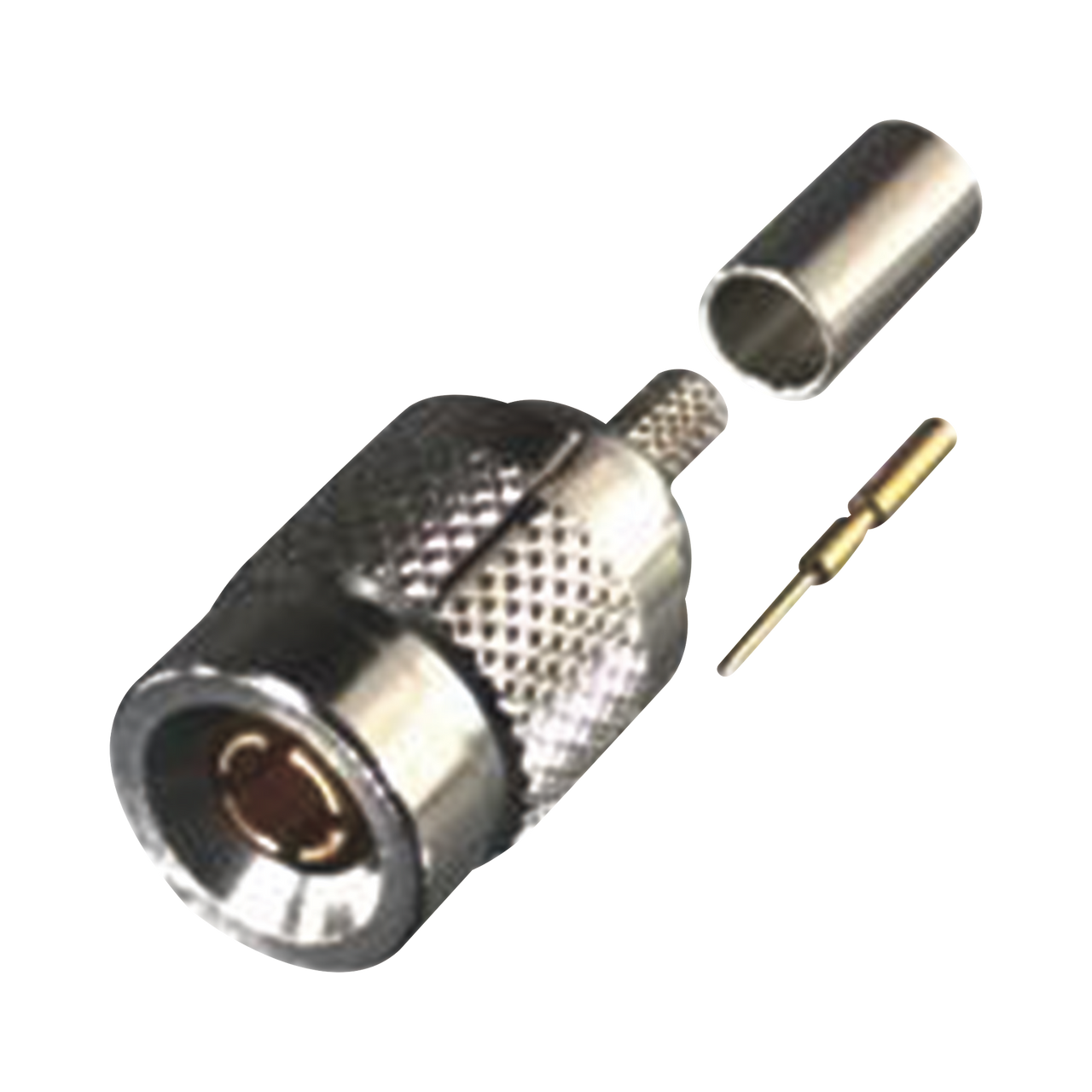 RF123-7000-B Conector 1.0/ 2.3 Macho de Anillo Plegable para Cables RG-174/U, RG-316/U, Níquel/ Oro/ Teflón.