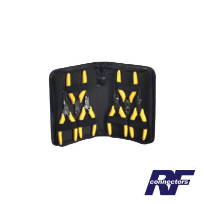 RFA-4080 Juego de 6 piezas. (Incluye 4 Diferentes Pinzas de Punta Aserrada, una de Corte al Raz y otra de Corte con Retén para la Rebaba).
