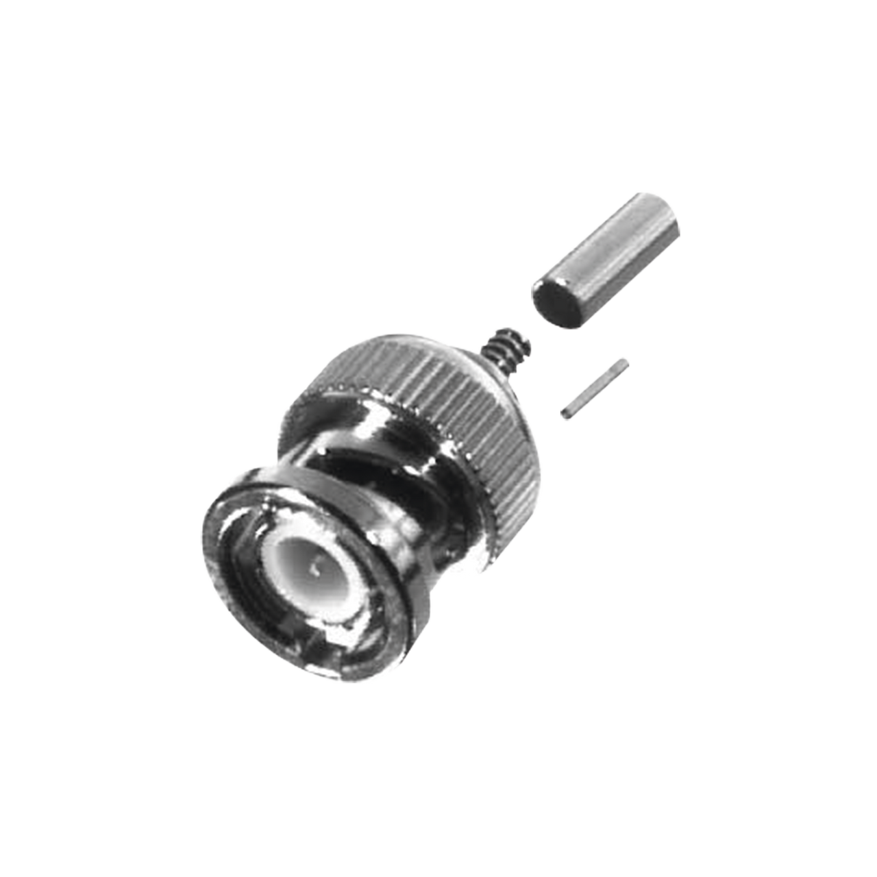 RFB-1106-6 Conector BNC Macho de Anillo Plegable Corto para RG-174/U, 8216 Ni/Au/Teflón.