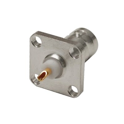 RFB-1115 Conector BNC hembra, montaje en panel de 4 perforaciones a 13 mm