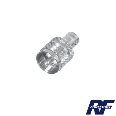 RFB-1137 Adaptador en Línea para 50 Ohm, Conector BNC Hembra-UHF Macho (PL-259), Níquel/ Plata/ Delrin.