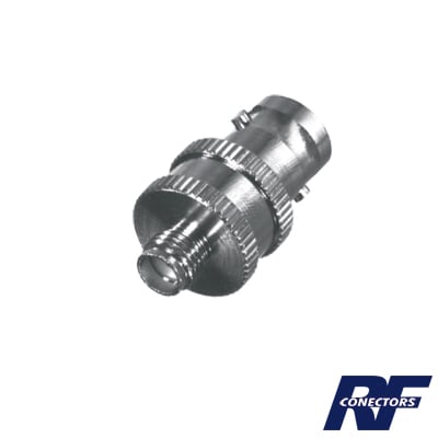 RFB-1142-4 Adaptador en Línea de Conector BNC Hembra a SMA Hembra Corto / Celulares Motorola, Níquel/ Oro/ Teflón.