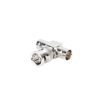 RFB-1730 Adaptador en T para 75 Ohm de Conector BNC Macho a Doble BNC Hembra, Níquel/ Oro/ Teflón.