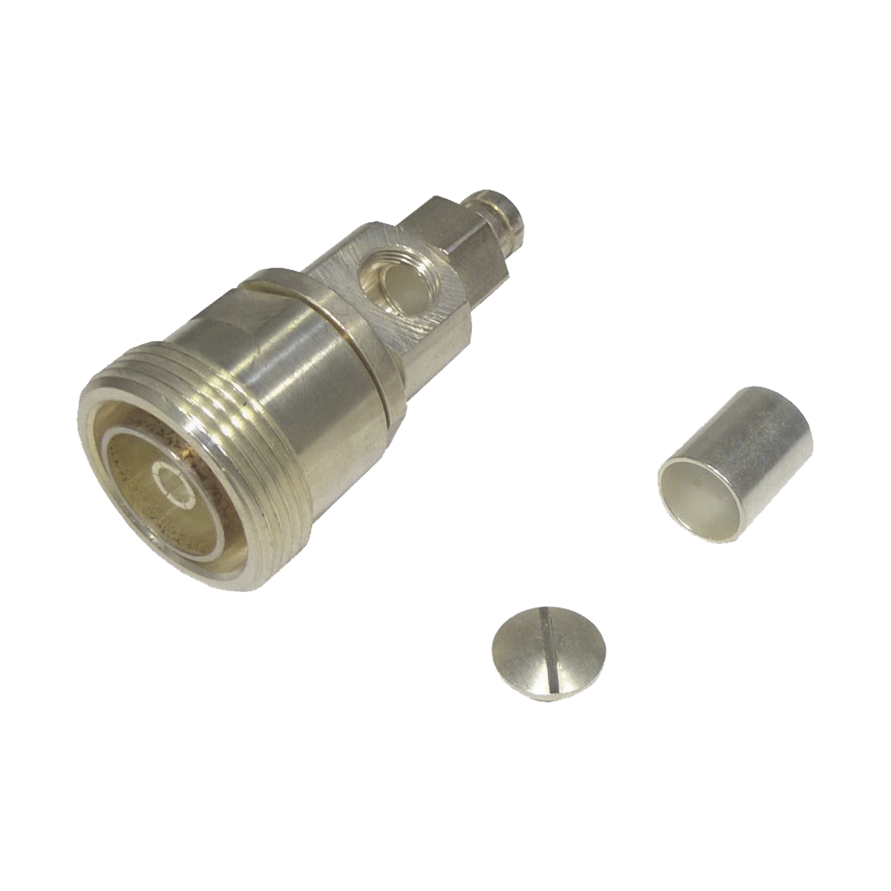 RFD-1630-2-E Conector DIN 7-16 Hembra de Anillo Plegable, COMBO (En Linea ó en A/R), para cables LMR-400, 9913, CNT-400, RG-8/U.