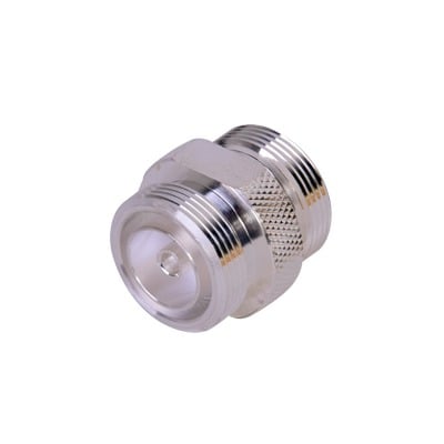 RFD-1653-2 Adaptador Barril de Conector DIN-7-16 Hembra a DIN 7-16 Hembra, Plata/ Plata/ Teflón.