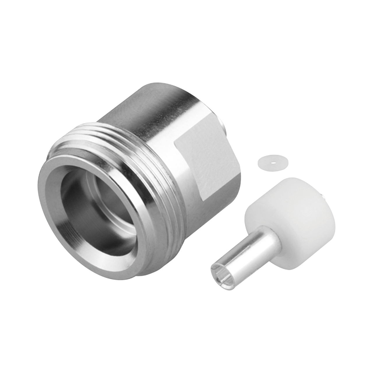 RFD-4195F-SR2 Conector 4.1/9.5 Hembra para Soldar en Cable TFT-402LF, Grupo SR2, Bronce Blanco/ Plata/ Teflón.
