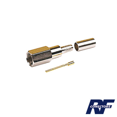 RFE-6000-C Conector FME Macho de anillo plegable para cable RG-58/U, Niquel/ Oro/ Teflón.