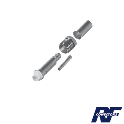 RFE-6050-C Conector FME Hembra de Anillo Plegable para Cable RG-58/U, Níquel/ Oro/ Teflón.