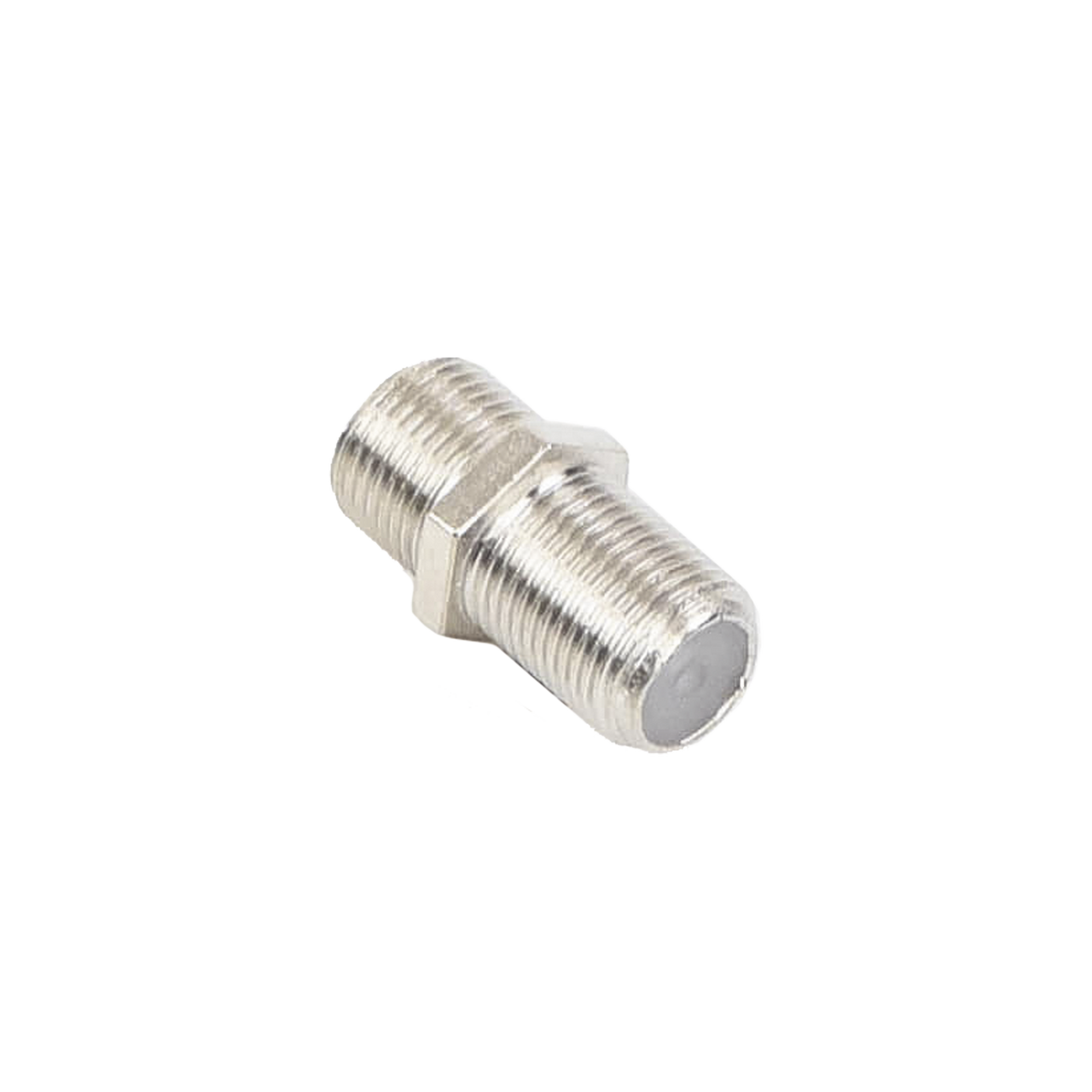 RFF-1476 Adaptador Barril para 75 Ohm, de Conector F Hembra a F Hembra, Níquel/ Estaño/ Polietileno.