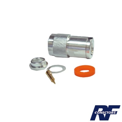 RFN-1002-1SI Conector N Macho de Rosca para Cables 9913, RFLASH-1113, 7810A, RG8/U-SYS, CNT-400, 8214, Plata/Oro/Teflón.