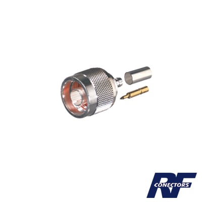 RFN-1005-B-03 Conector N Macho de anillo plegable para cable RG-174/U, BELDEN 8216.