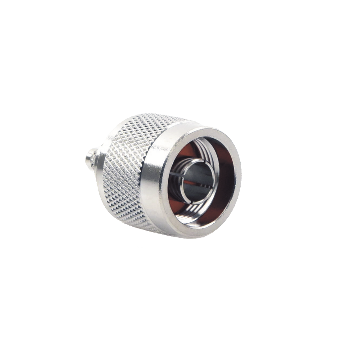 RFN-1005-C1 Conector N Macho Coaxial de Anillo Plegable para Cable RG-142/U, Niquel/ Oro/ Teflón.