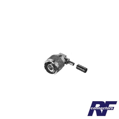 RFN-1009-C-03 Conector N Macho en A/R de Anillo Plegable para Cables LP-195, LP-142, RG-58/U, RG-142/U, Niquel/ Oro/ Teflón.