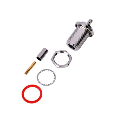 RFN-1022-8C Conector N Hembra Hermético, montaje Frontal para panel en 2D Plano.