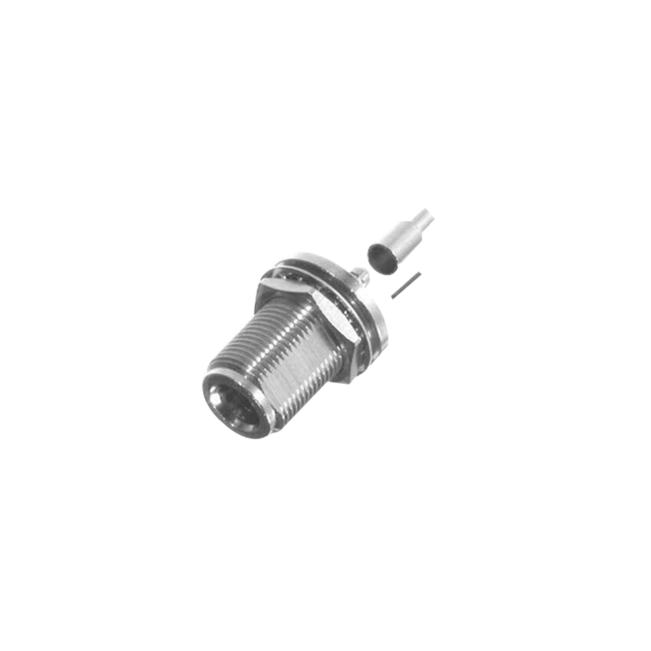 RFN-1022-8C1 Conector N Hembra de Anillo para Chasis en 2D-Plano para cable RG-142/U.