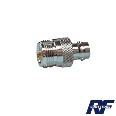 RFN-1039-1 Adaptador en Línea, de Conector N Hembra a BNC Hembra, Plata/ Oro/ Teflón.